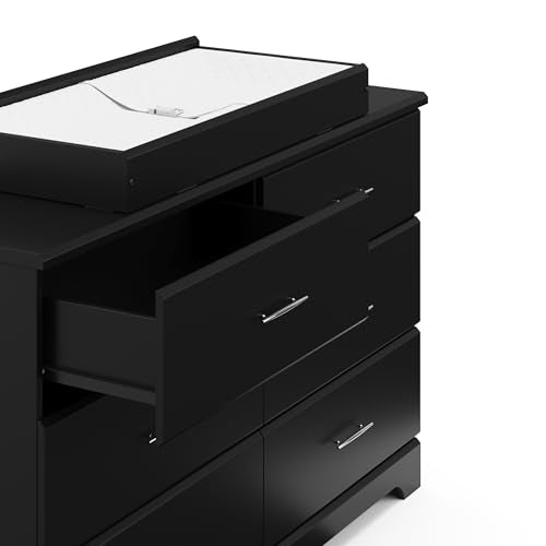 Brookside 6-Drawer Dresser – GREENGUARD Certified Black Chest for Nursery or Kids’ Bedroom Storage