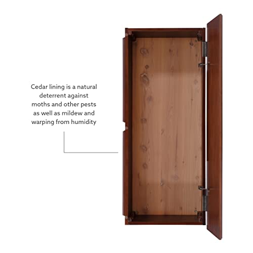Chadwick Cedar Chest, Wooden Storage Trunk with Cherry Finish for Bedroom, Living Room, or Hallway