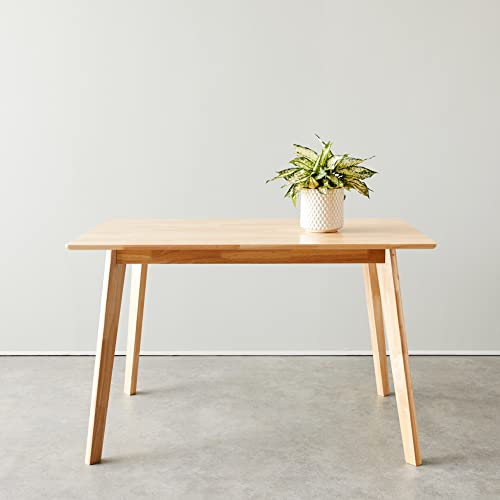 47.2" Solid Wood Rectangular Kitchen Table, Natural Wood Finish, 29.5" Height, Easy Assembly