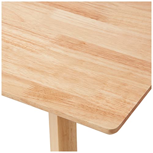 47.2" Solid Wood Rectangular Kitchen Table, Natural Wood Finish, 29.5" Height, Easy Assembly
