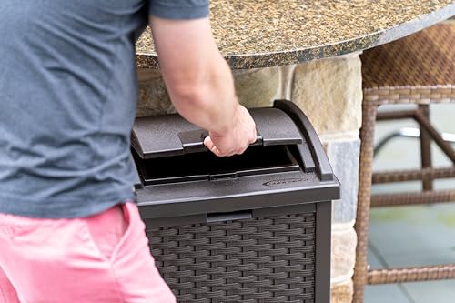 33 Gallon Outdoor Trash Can with Lid – Commercial Hideaway Bin for Garage, Garden, or Patio, Fits 30-33 Gal Bags