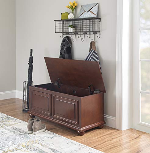 Chadwick Cedar Chest, Wooden Storage Trunk with Cherry Finish for Bedroom, Living Room, or Hallway