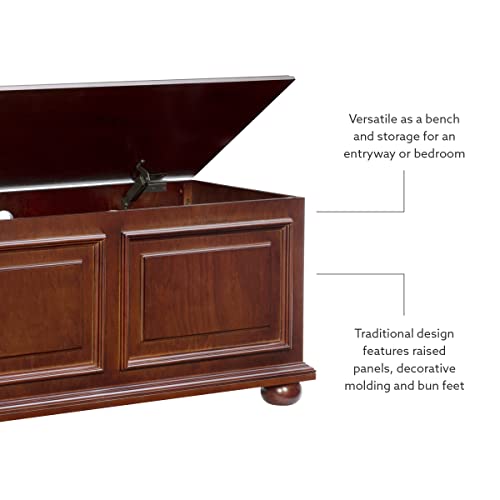 Chadwick Cedar Chest, Wooden Storage Trunk with Cherry Finish for Bedroom, Living Room, or Hallway