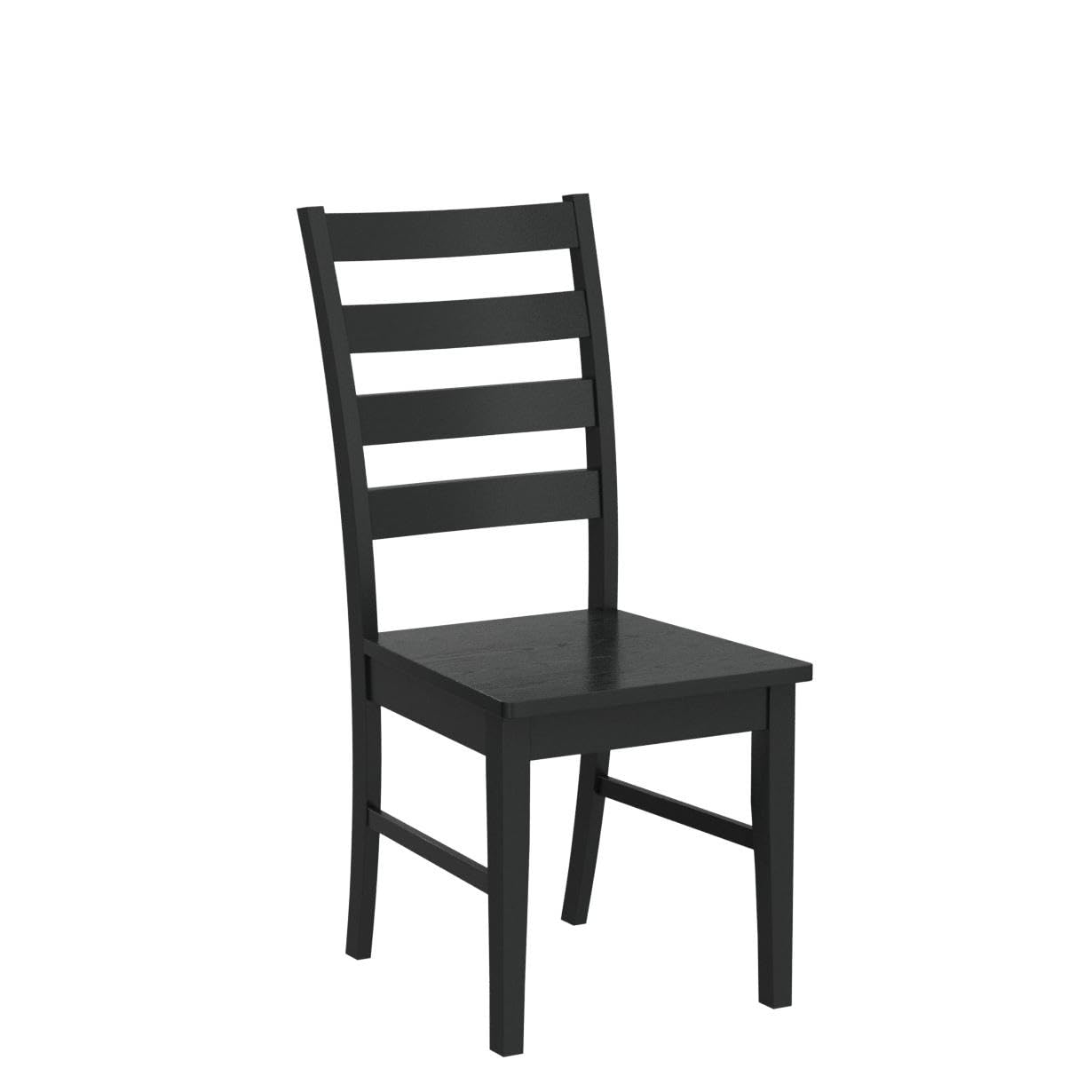 Set of 2 Farmhouse Wood Dining Chairs, Armless Design, Black Modern Kitchen Seating for Dining Room