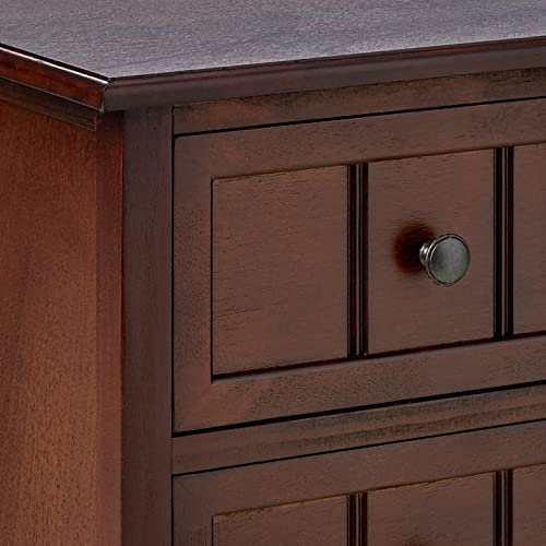 Simplify Wood Accent Cabinet Side Table with 3 Drawers, Walnut Finish, Compact Storage for Bedroom, Hallway