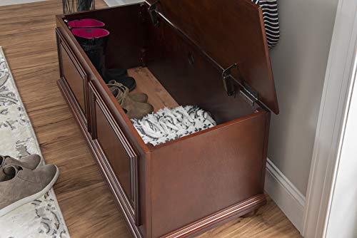 Chadwick Cedar Chest, Wooden Storage Trunk with Cherry Finish for Bedroom, Living Room, or Hallway