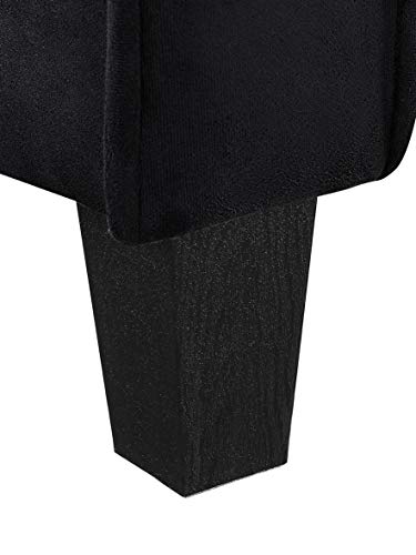 Harrington Sofa in Black, Modern 3-Seater Faux Leather Couch for Living Room, Office, Apartment, Contemporary Look