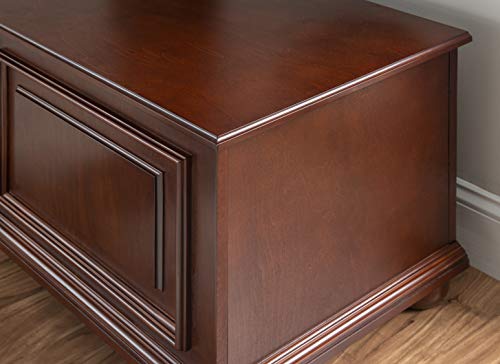 Chadwick Cedar Chest, Wooden Storage Trunk with Cherry Finish for Bedroom, Living Room, or Hallway