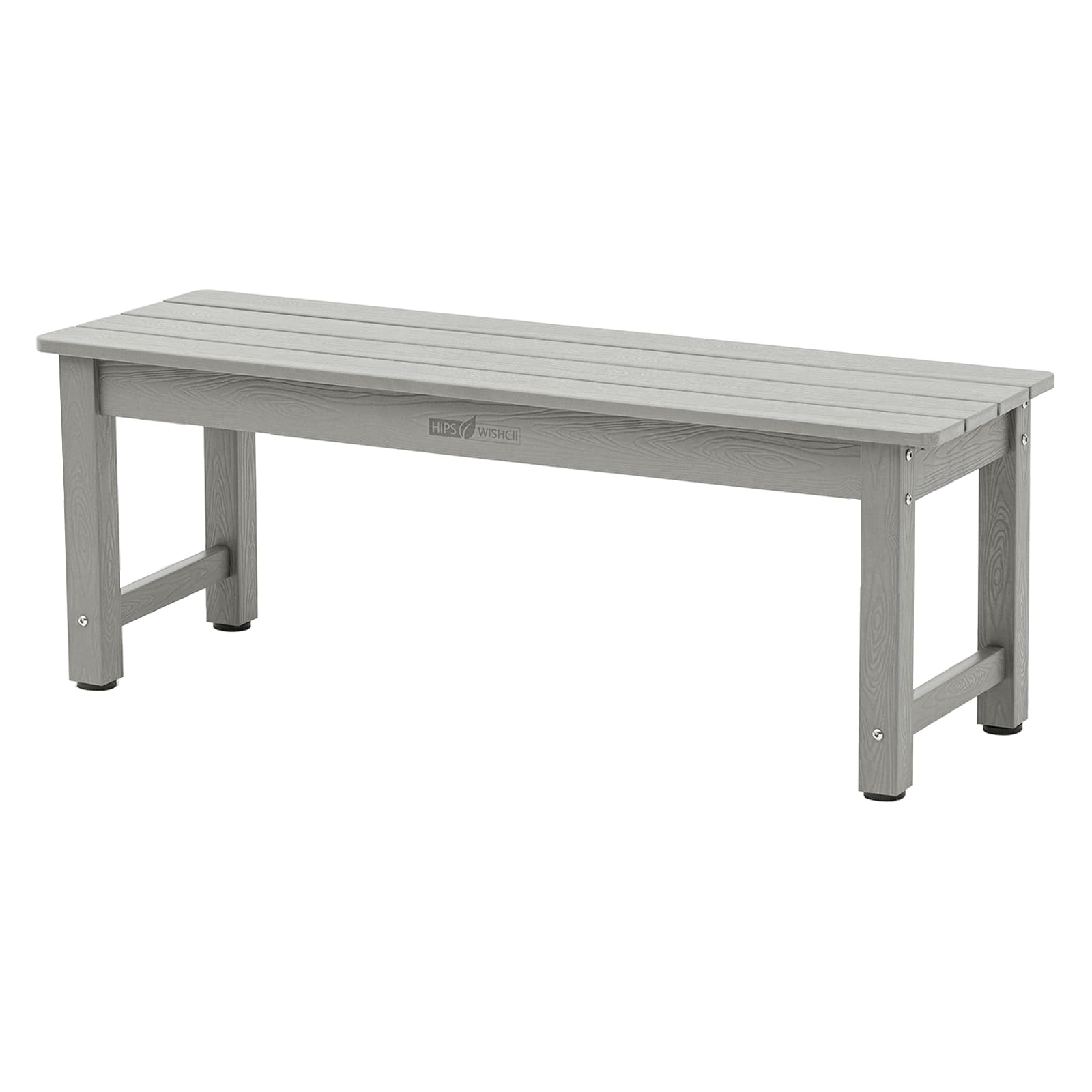 Grey Poly Lumber Outdoor Bench, Weatherproof 2-Person Patio Garden Bench, Fade & Rot Resistant Design