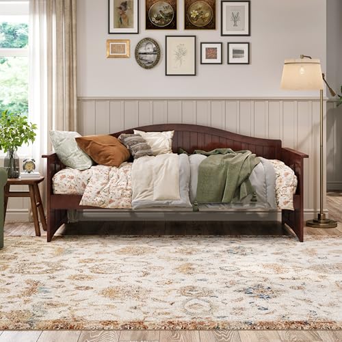 Nantucket Twin Daybed – Classic Walnut Wood Frame, Ideal for Living Room, Guest Room or Bedroom