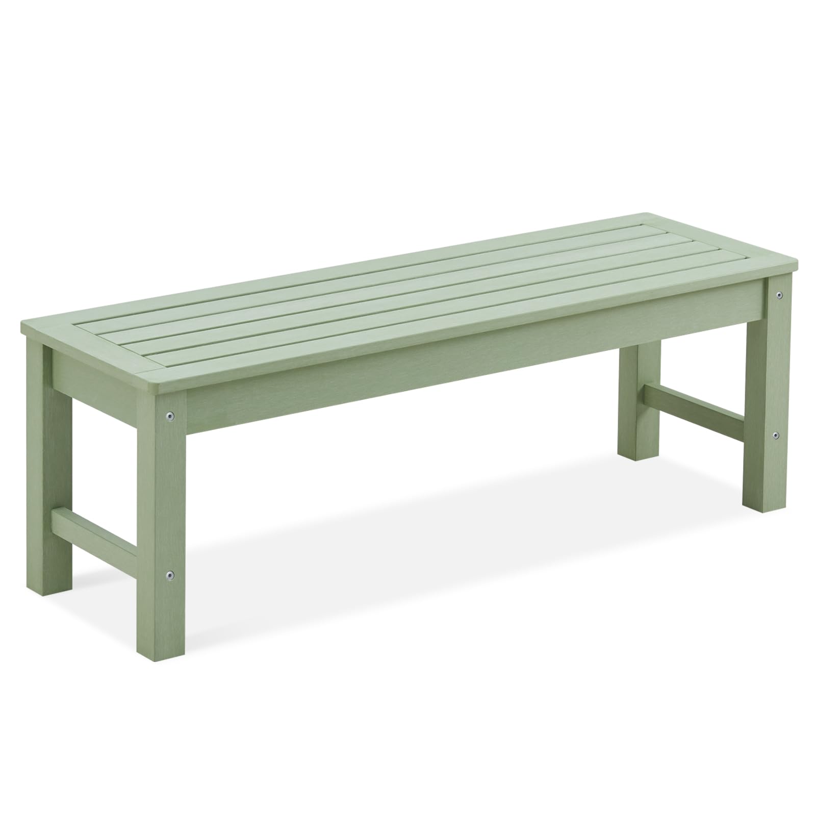 Green Poly Lumber 2-Person Outdoor Bench, Weatherproof Patio Garden Bench That Never Fades or Rots