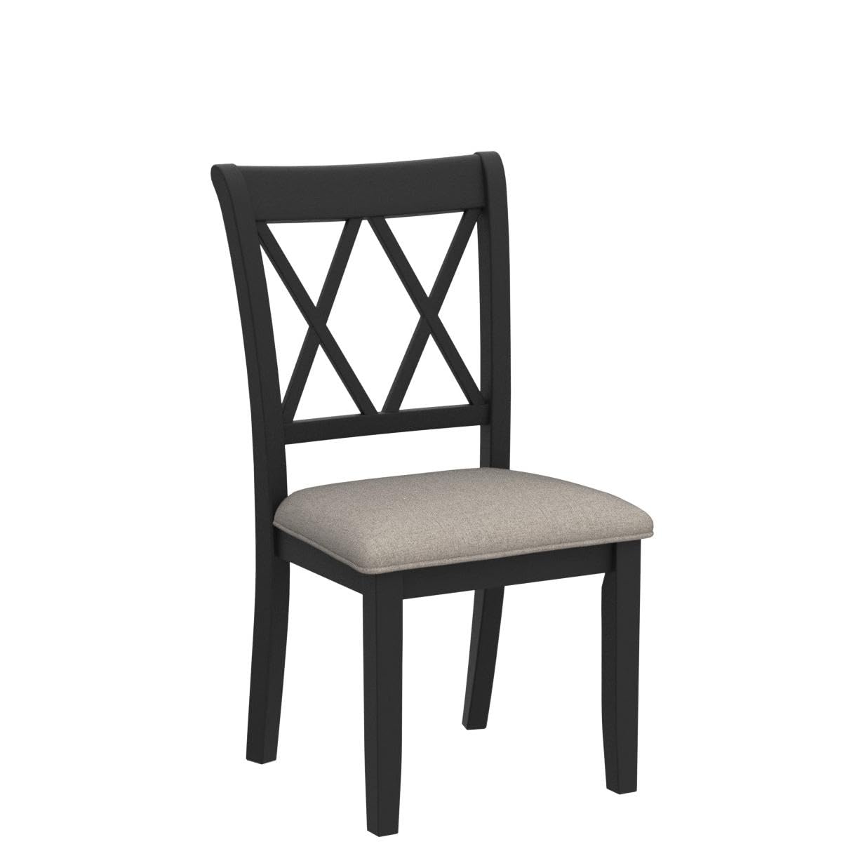 Set of 2 Windvale Fabric Dining Chairs, Upholstered Modern Black Chairs for Kitchen or Dining Room