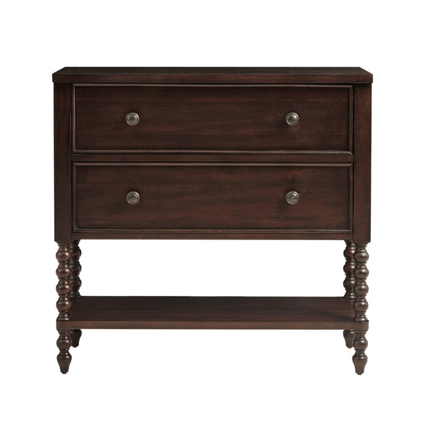Beckett Accent Storage Cabinet, Natural 36" Chest with 2 Drawers & Open Shelf for Coastal Living Room