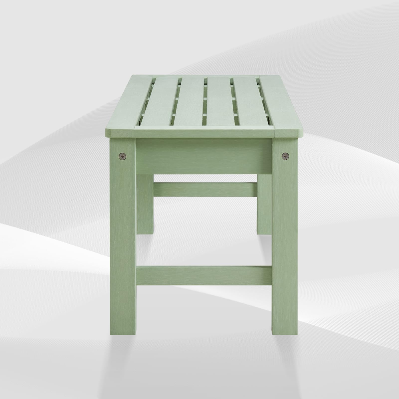Green Poly Lumber 2-Person Outdoor Bench, Weatherproof Patio Garden Bench That Never Fades or Rots