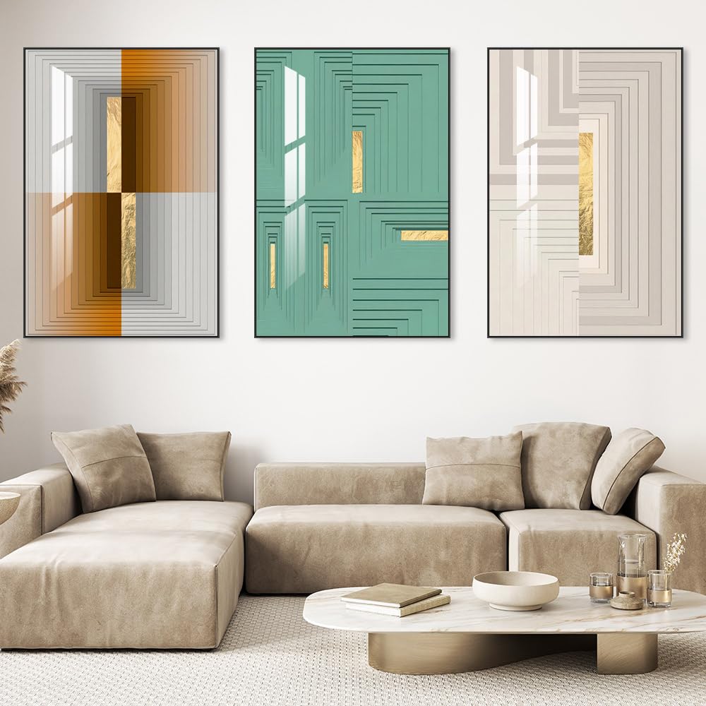 3-Piece Abstract Wall Art – Bright Minimalist Canvas Prints for Living Room & Bedroom Décor