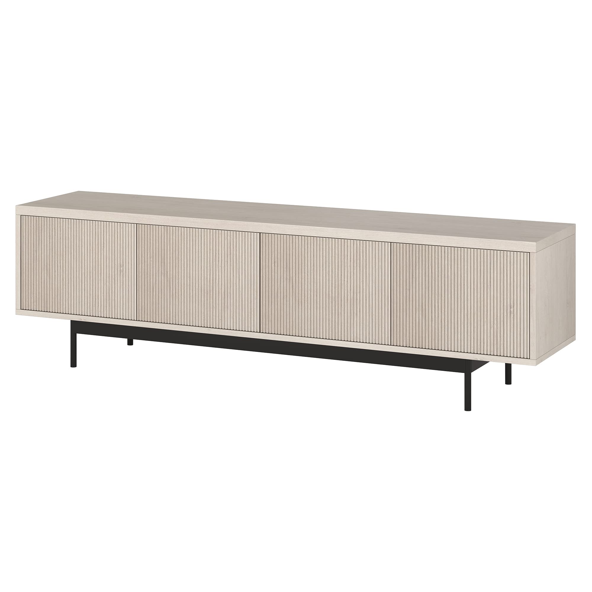 Whitman TV Stand – 70" Wide Entertainment Unit in Elegant Alder White Finish for Modern Living Room Setup