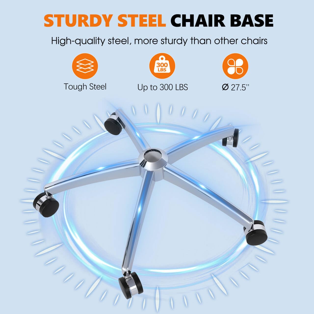 Reclining Ergonomic Office Chair with Footrest, Adjustable Lumbar, 3D Arms & Headrest, 300LBS Swivel Chair