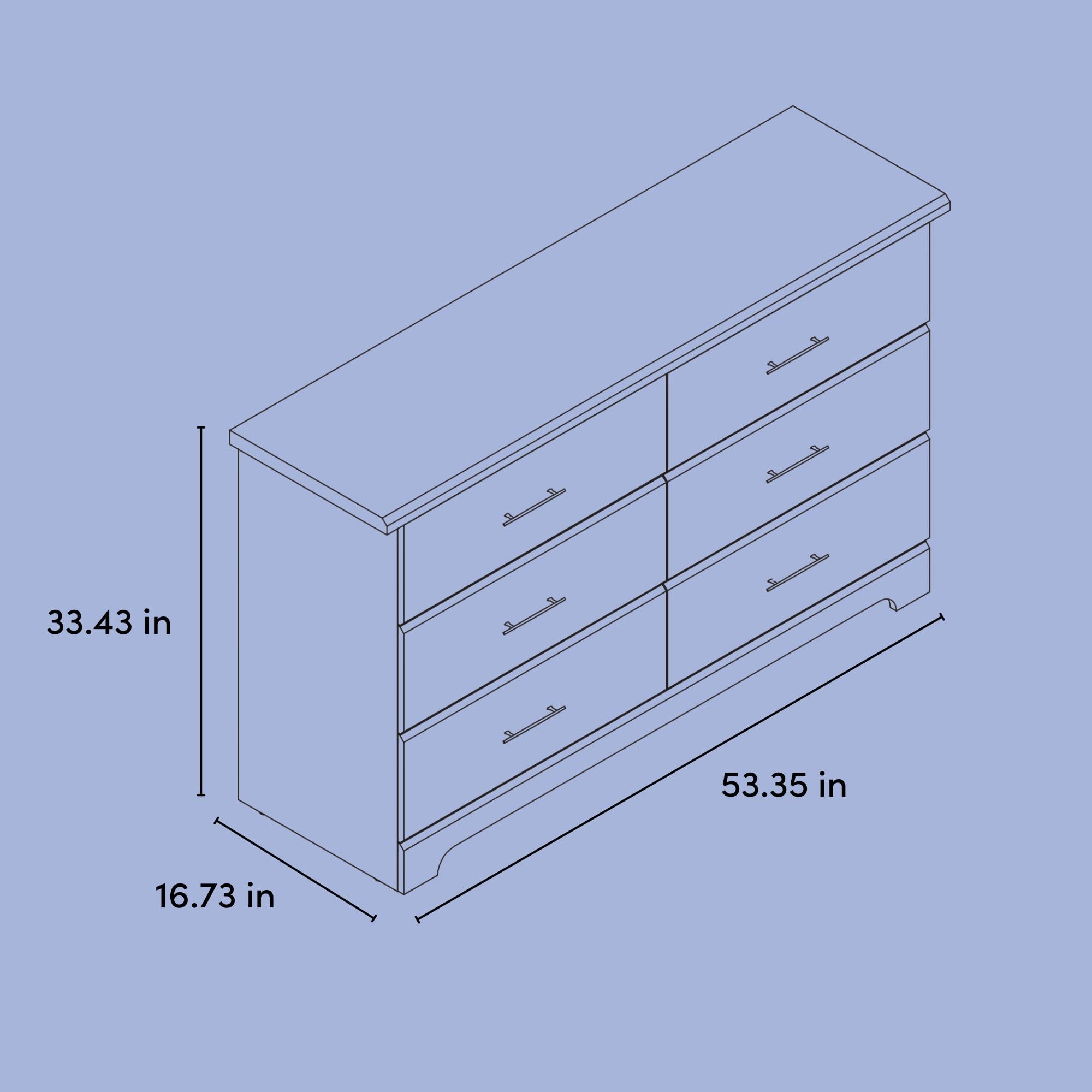 Brookside 6-Drawer Dresser – GREENGUARD Certified Black Chest for Nursery or Kids’ Bedroom Storage