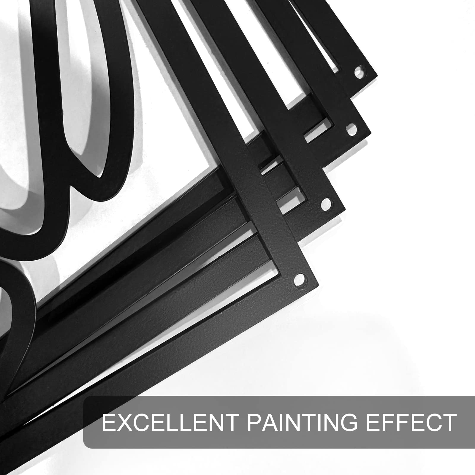 4-Pack Black Abstract Metal Wall Art – Minimalist Single Line Sculptures for Living Room, Bedroom, or Study