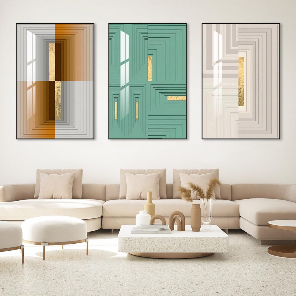 3-Piece Abstract Wall Art – Bright Minimalist Canvas Prints for Living Room & Bedroom Décor