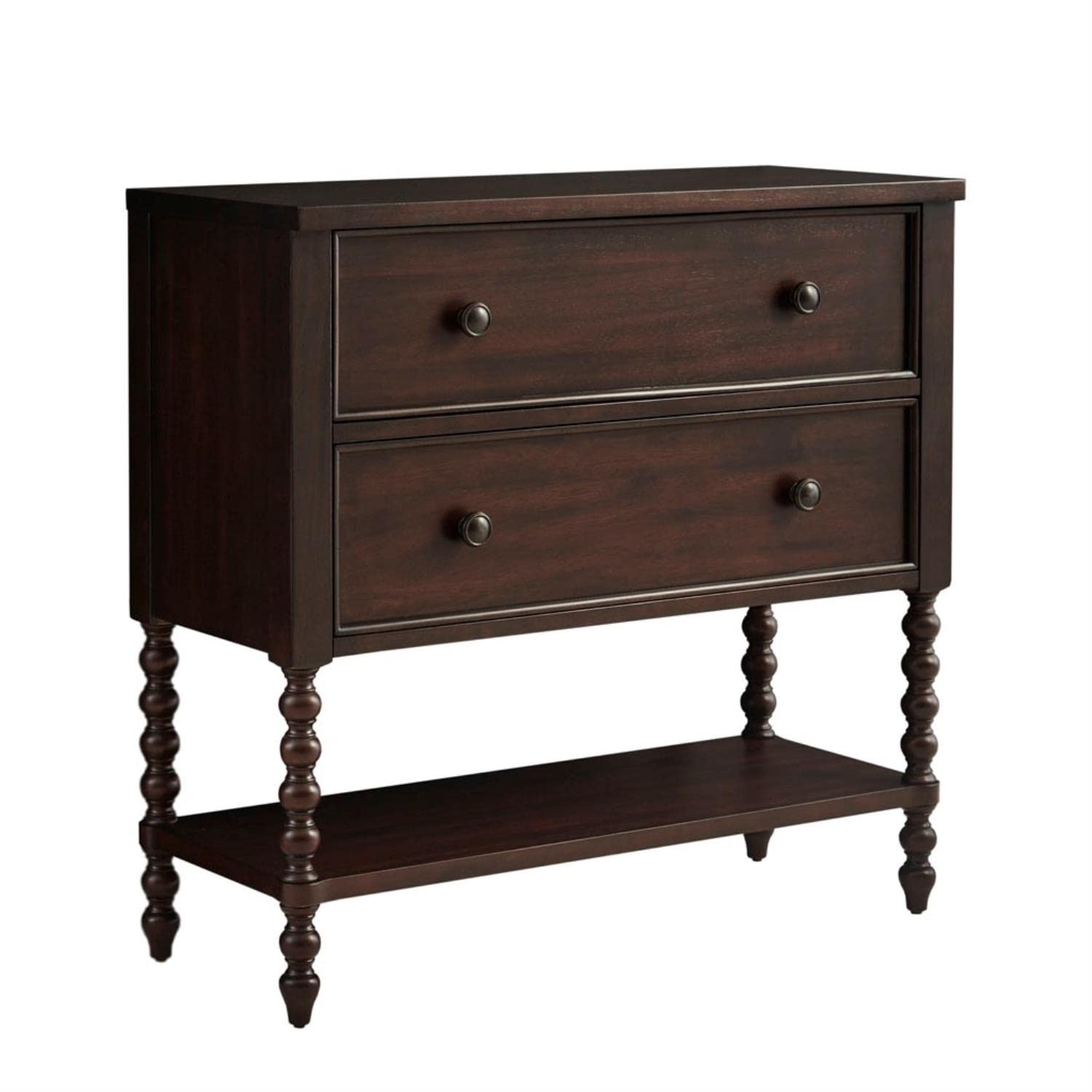 Beckett Accent Storage Cabinet, Natural 36" Chest with 2 Drawers & Open Shelf for Coastal Living Room