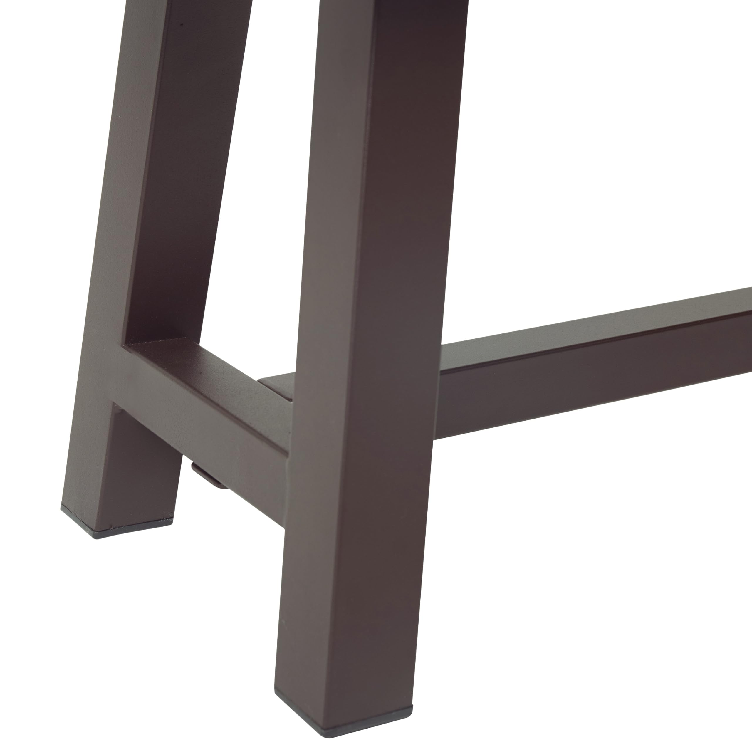 Carlisle Acacia Wood Outdoor Bench, Rustic Metal Frame, Sandblast Finish Patio Bench 63"x17.5"