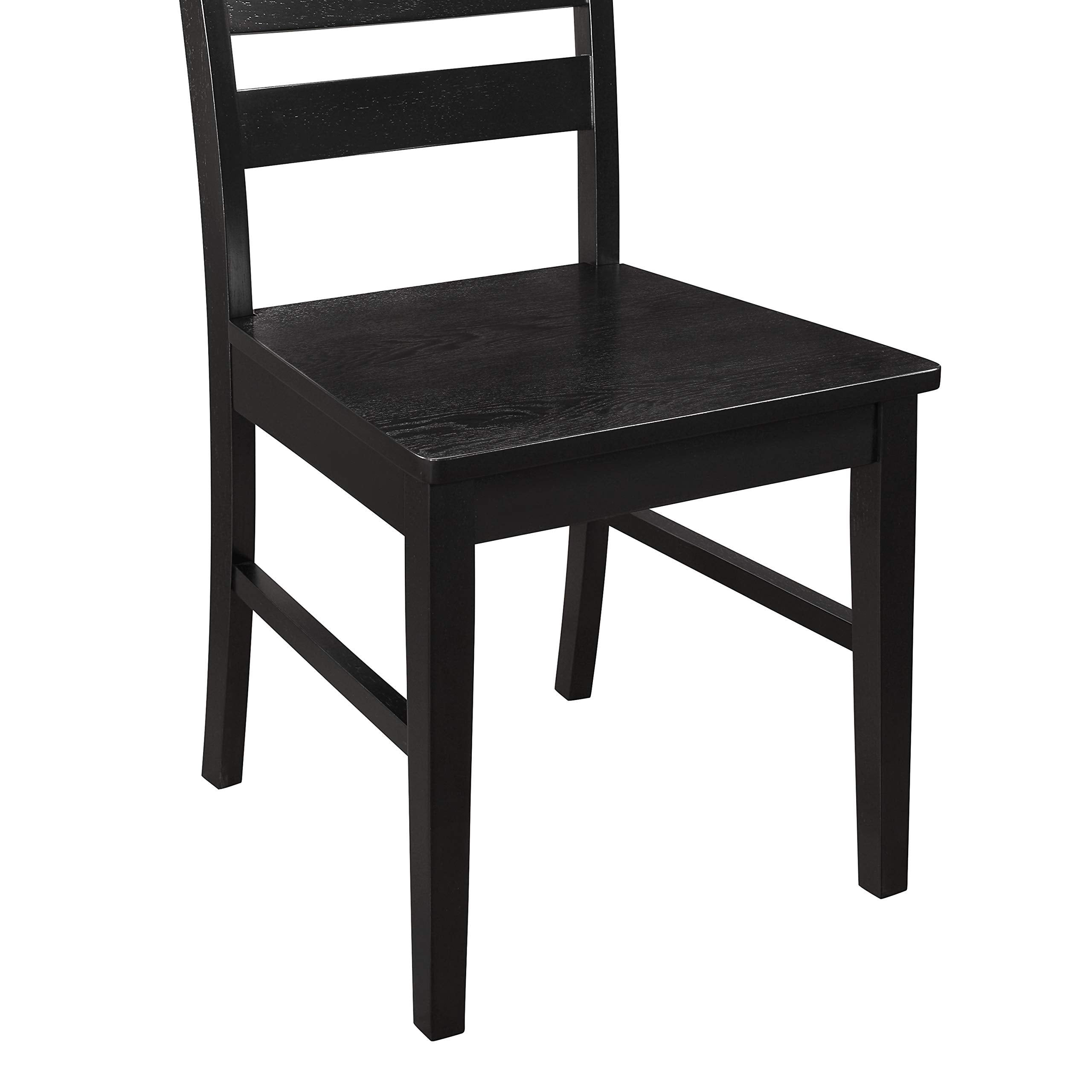 Set of 2 Farmhouse Wood Dining Chairs, Armless Design, Black Modern Kitchen Seating for Dining Room