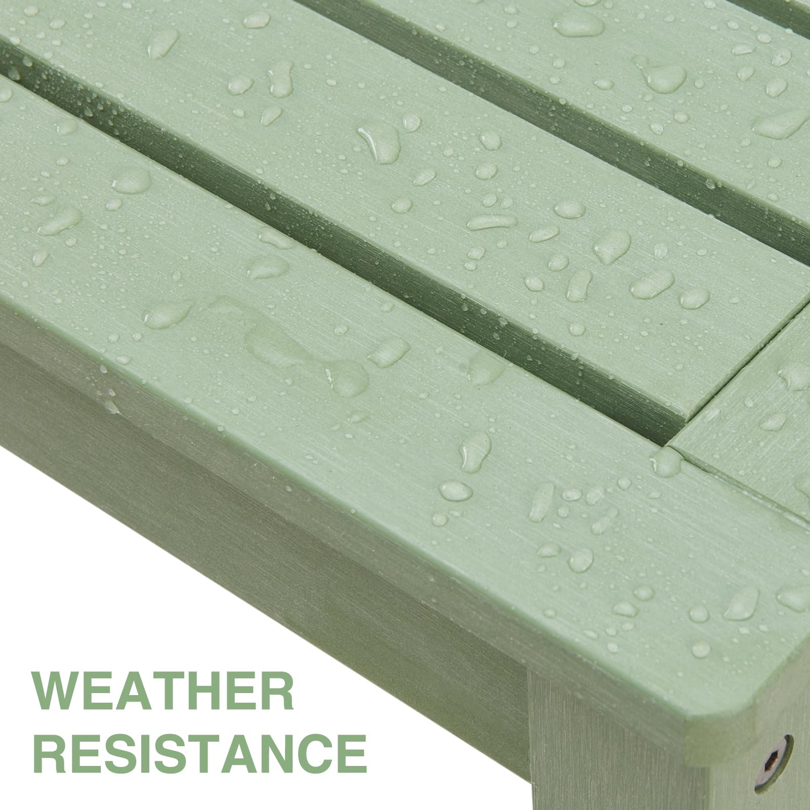 Green Poly Lumber 2-Person Outdoor Bench, Weatherproof Patio Garden Bench That Never Fades or Rots