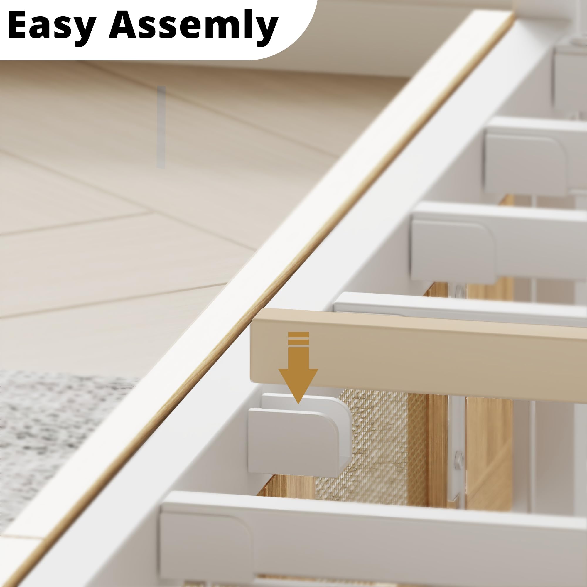 Twin Rattan Daybed – Stylish Corner Day Bed Frame with Storage Drawers for Living Room, Bedroom or Guest Room