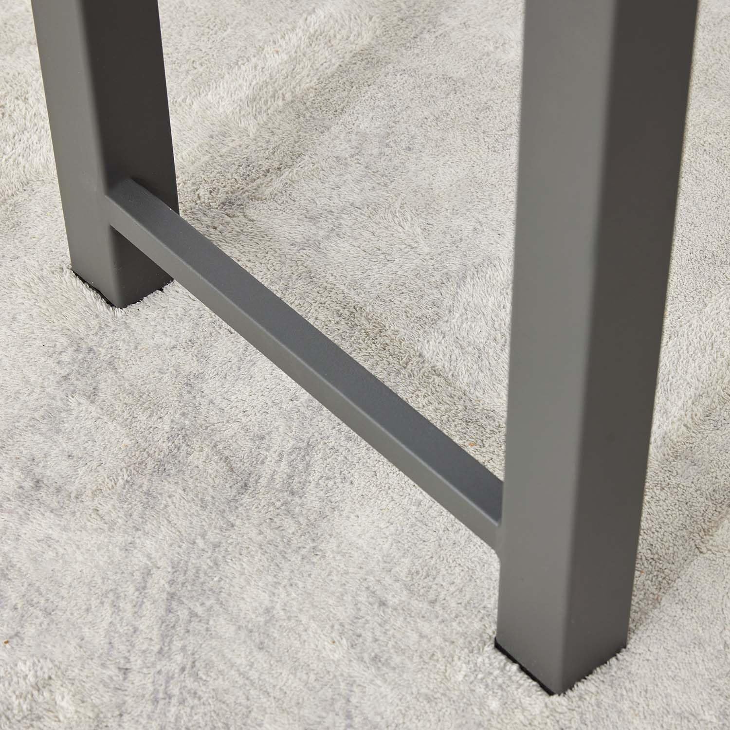 Set of 2 Outdoor Grey Metal Garden Benches, Patio Backless Benches for Porch, Lawn, Balcony, Backyard, Park