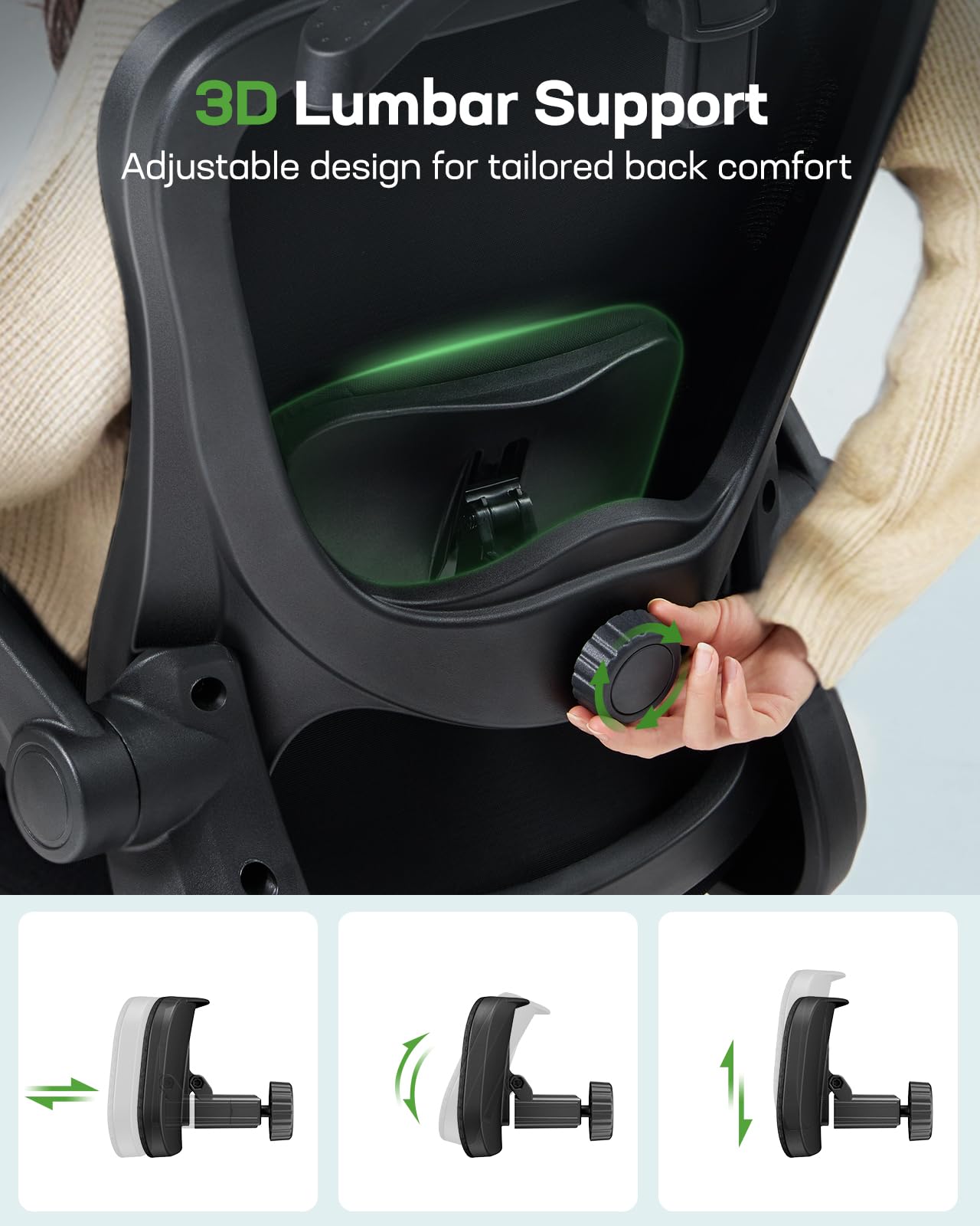 Ergonomic Gaming Chair with 3D Headrest, Lumbar Support, Flip-Up Arms & Tilt Lock, Adjustable Desk Chair