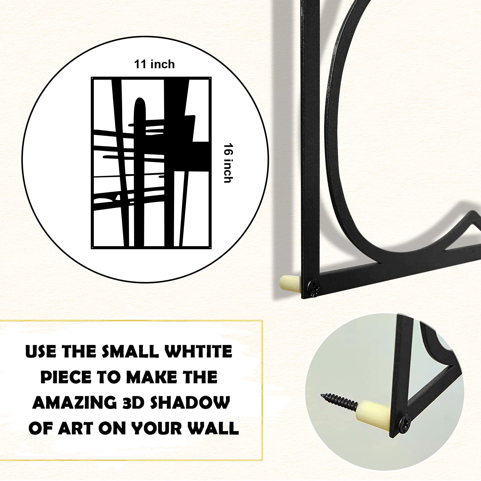 4-Pack Black Abstract Metal Wall Art – Minimalist Single Line Sculptures for Living Room, Bedroom, or Study
