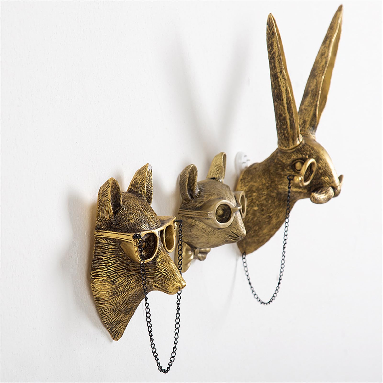 5-Piece Faux Animal Head Wall Décor – Resin Deer Head Sculptures for Living Room, Kitchen, Bedroom or Gift