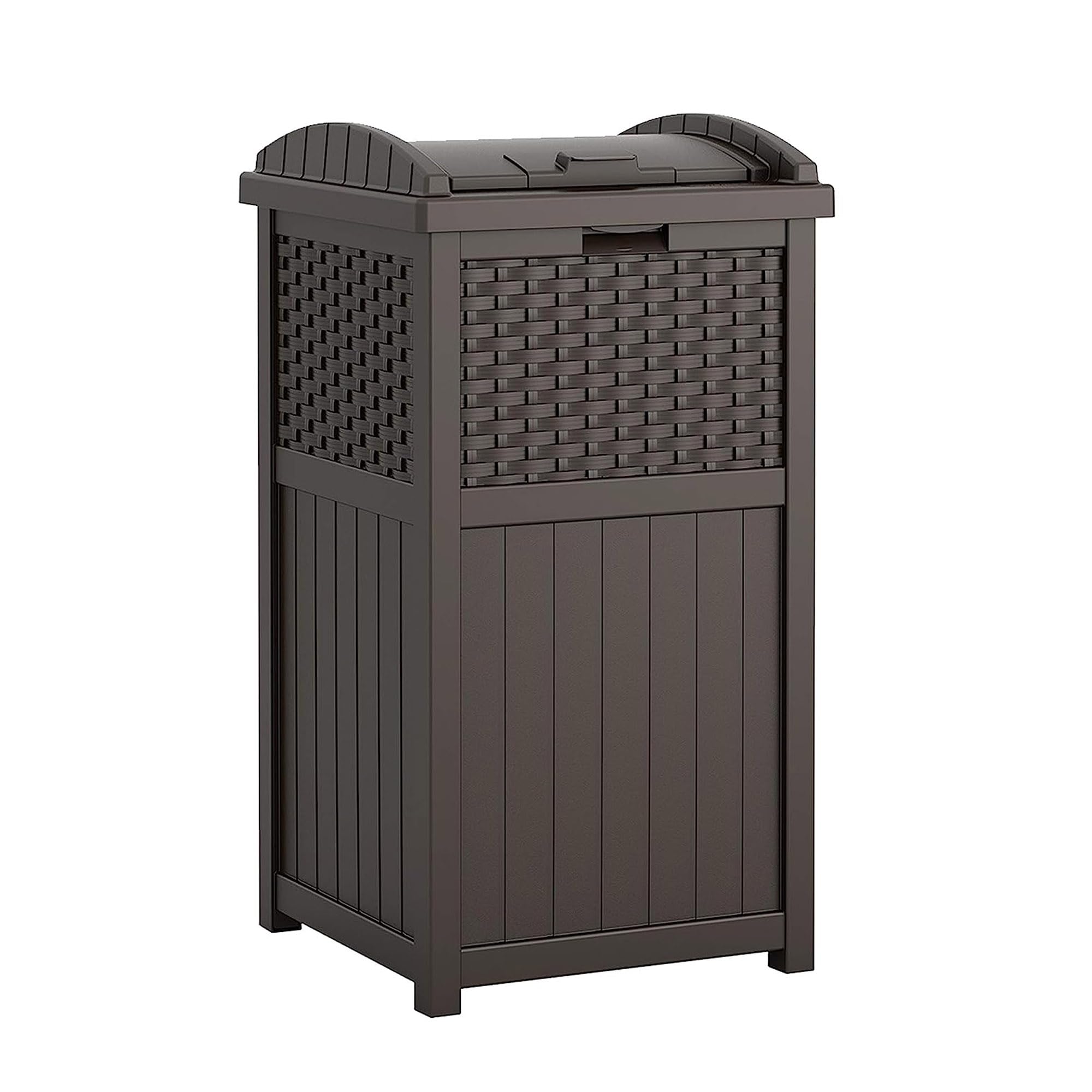 33 Gallon Outdoor Trash Can with Lid – Commercial Hideaway Bin for Garage, Garden, or Patio, Fits 30-33 Gal Bags