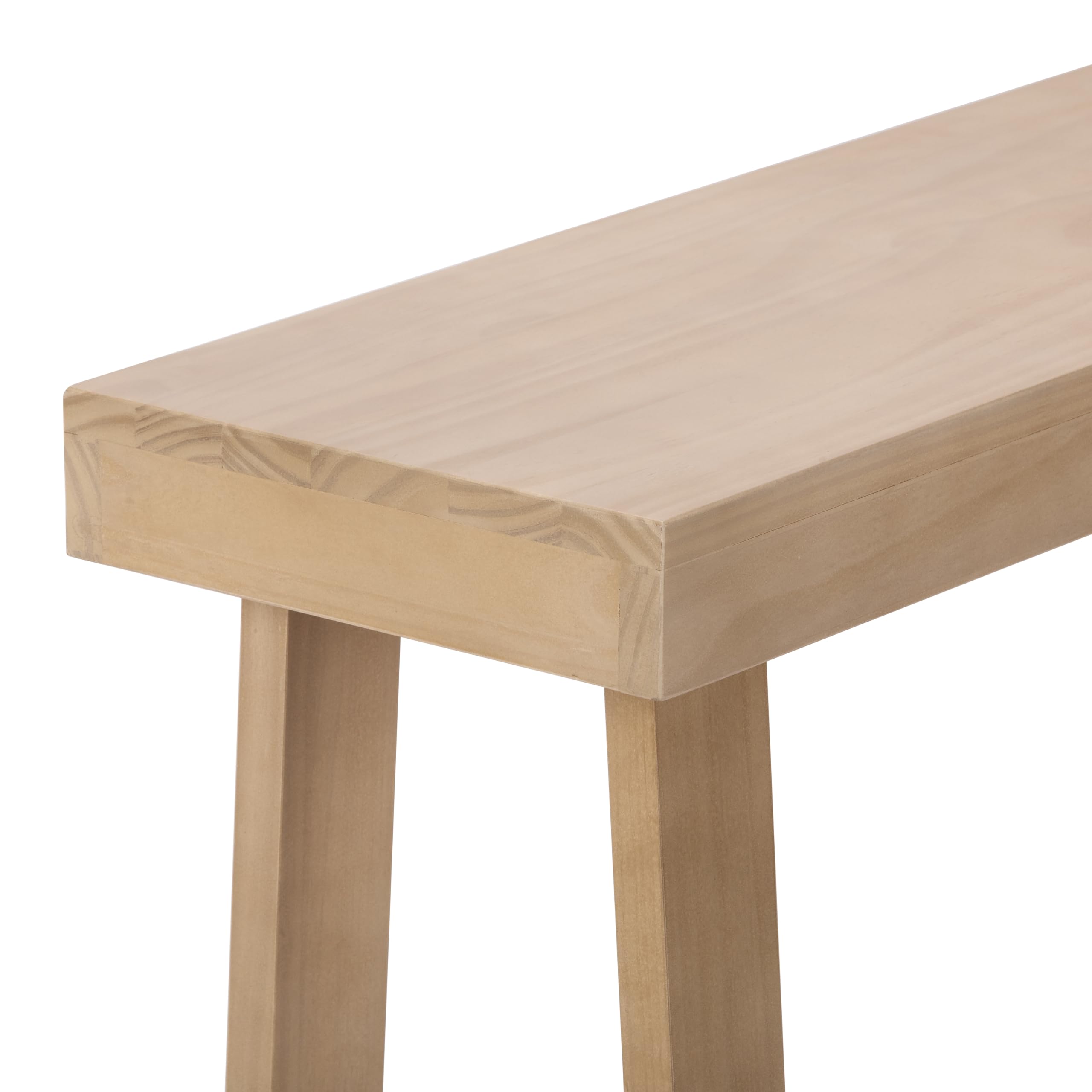 56" Solid Wood Console Table, Narrow Entry Table for Hallway, Behind Sofa or in Foyer, Easy Assembly, Blonde Finish