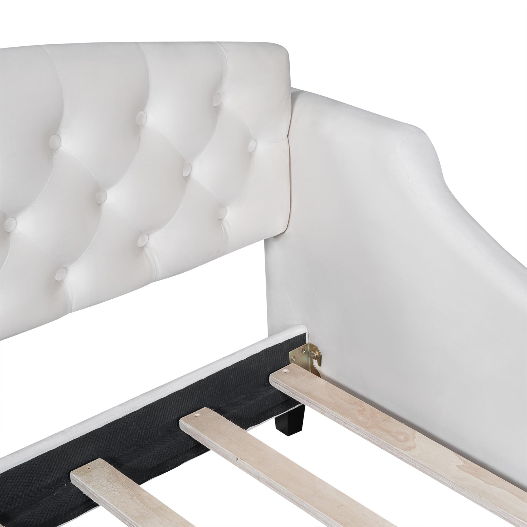Tufted Twin Daybed – Beige Upholstered Frame, Luxury Sofa Bed Design for Bedroom or Living Room