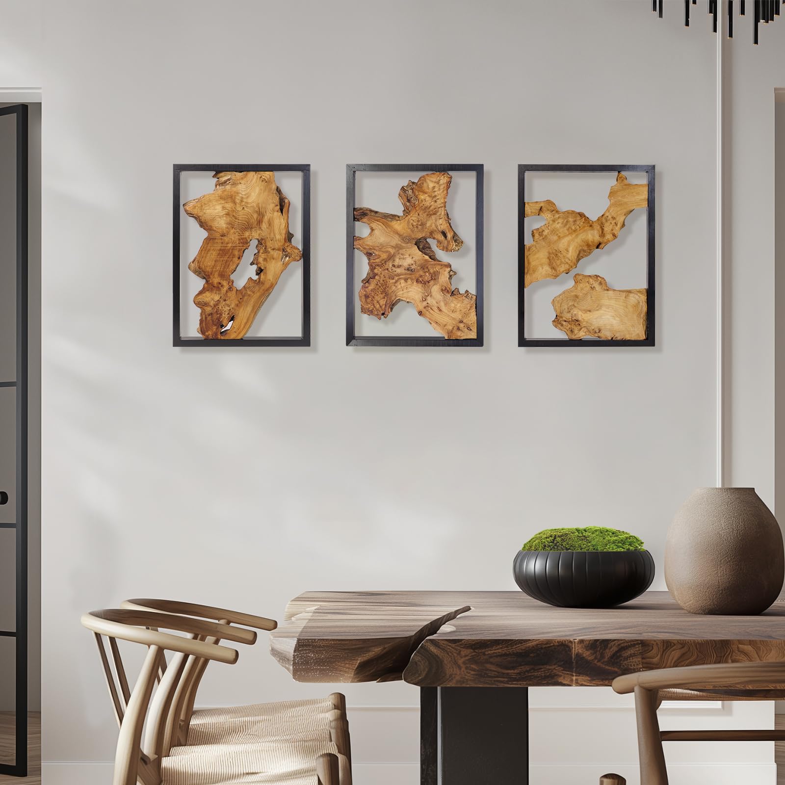 Rustic Handcrafted Wood Wall Décor – Modern Natural Wall Accent for Living Room, Bedroom, Kitchen or Office
