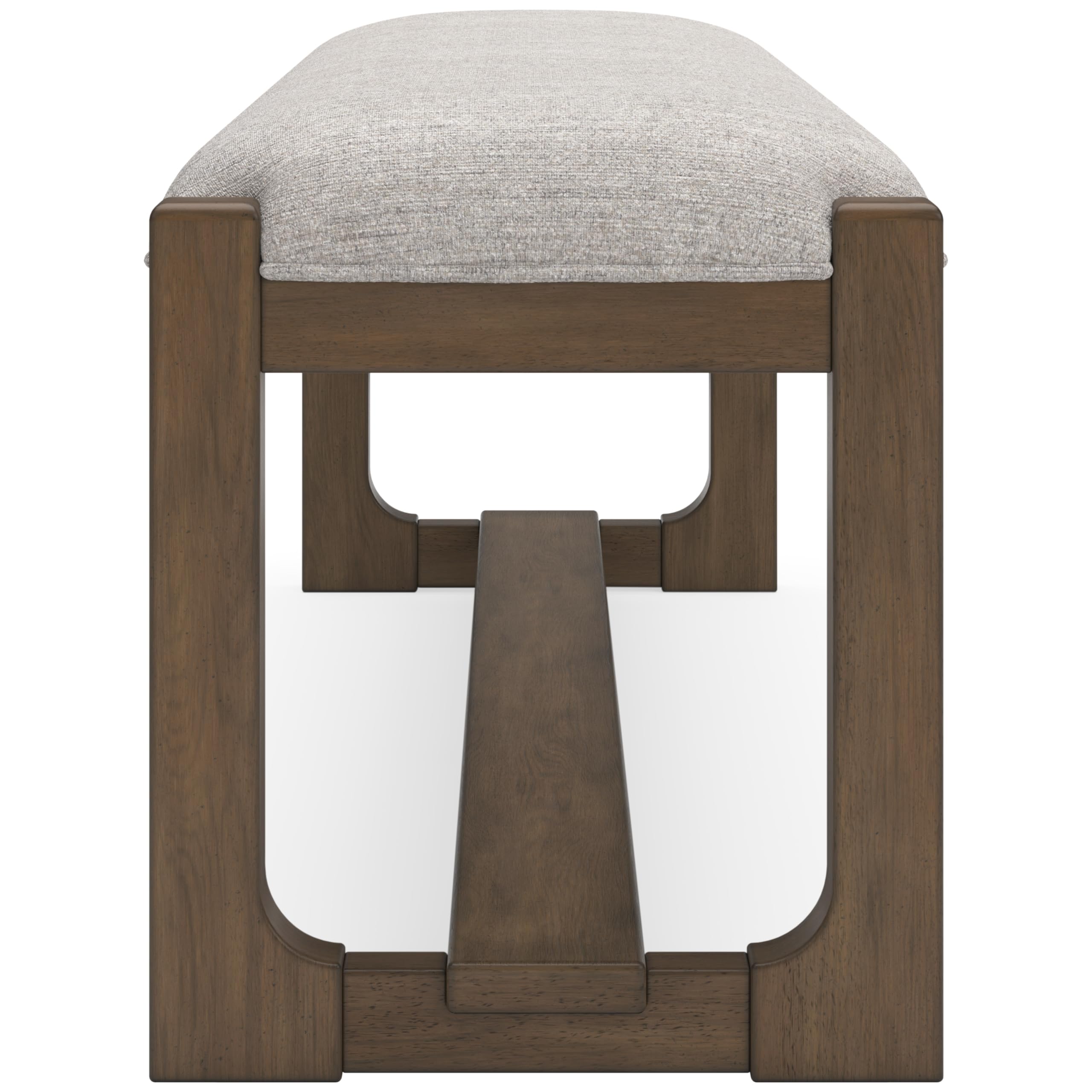 Cabalynn 63" Upholstered Dining Bench, Beige and Light Brown Farmhouse Style Seating for 6-8 People