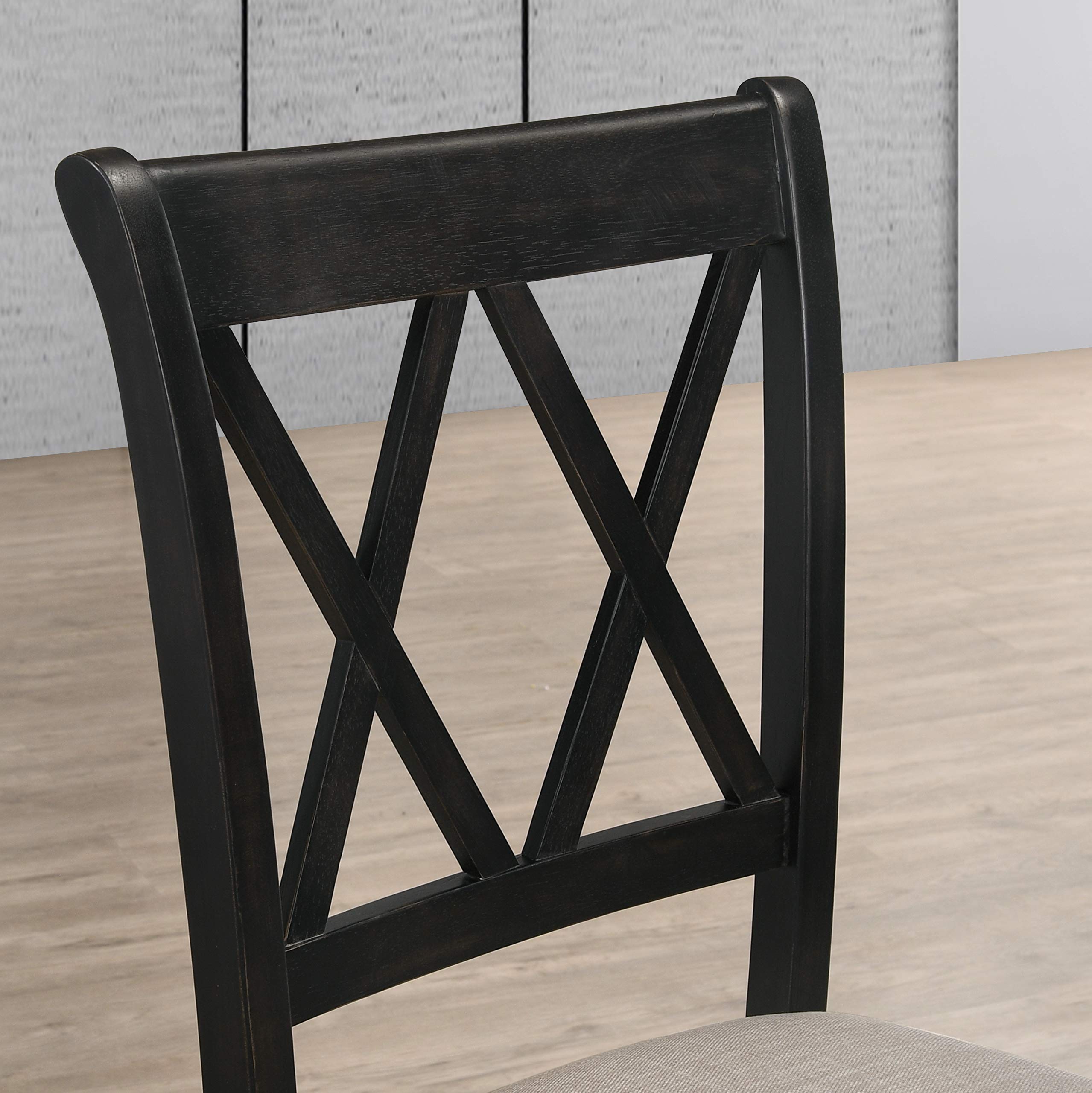 Set of 2 Windvale Fabric Dining Chairs, Upholstered Modern Black Chairs for Kitchen or Dining Room