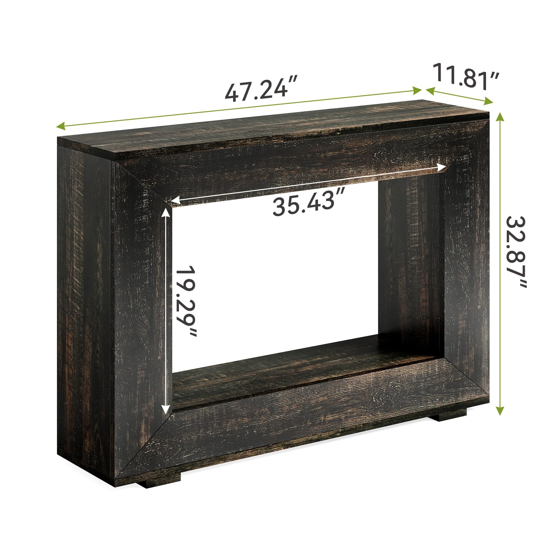 47" Console Table – Modern Black Entryway Table with Storage for Hallway, Behind Sofa or Living Room Décor