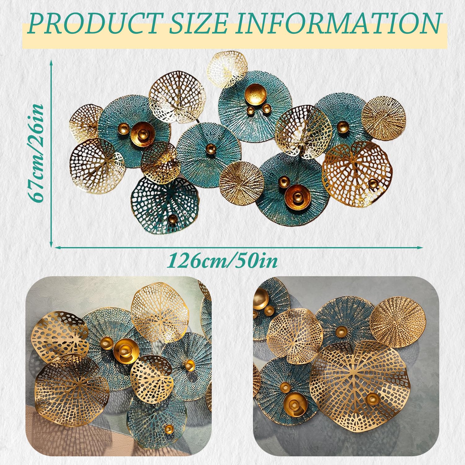3D Metal Flower Wall Décor – Large Stacked Leaves Artwork for Living Room, Entryway, or Modern Wall Decoration