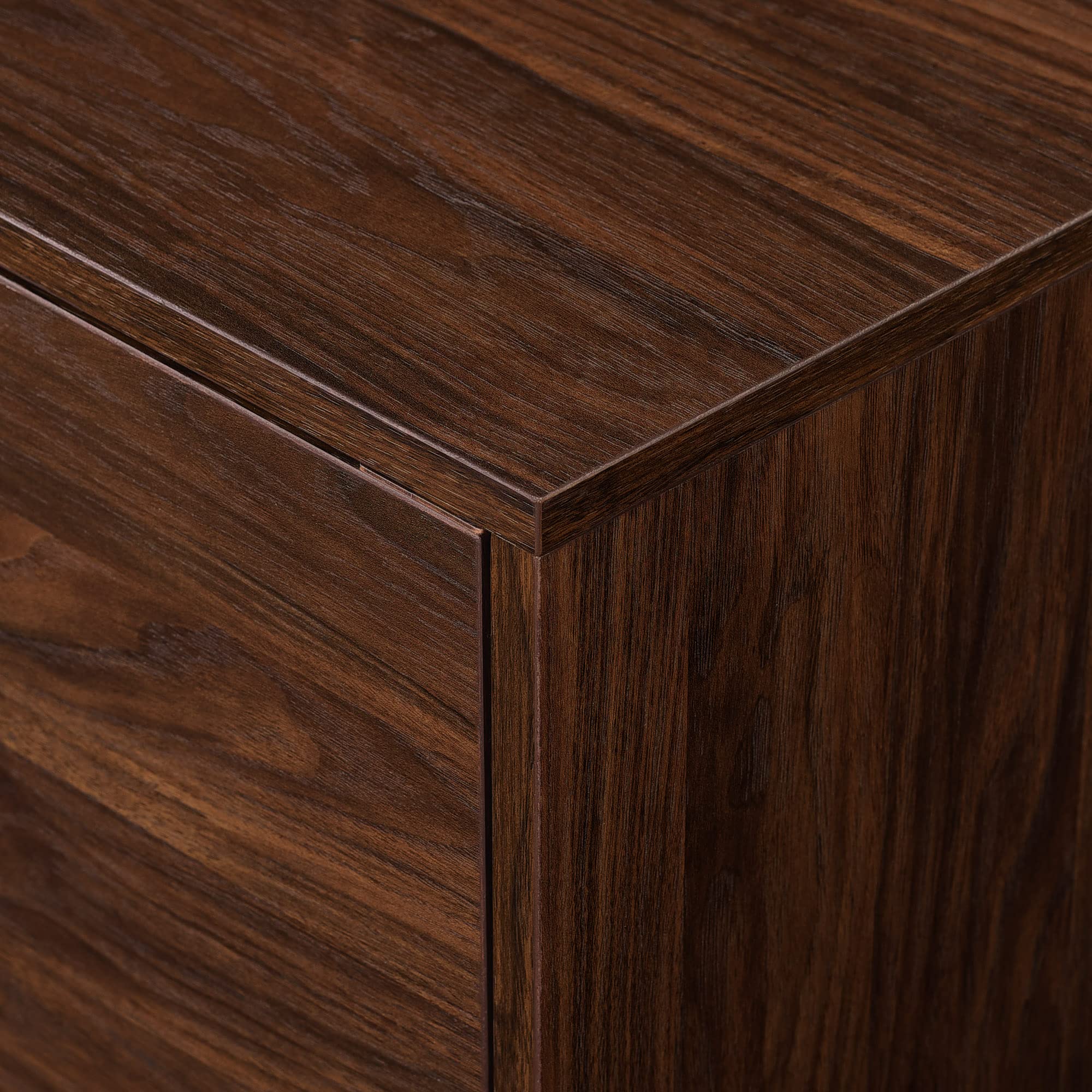 Nora Modern TV Stand – Minimal Open-Shelf Media Console for TVs up to 90 Inches, 80" Dark Walnut Entertainment Unit