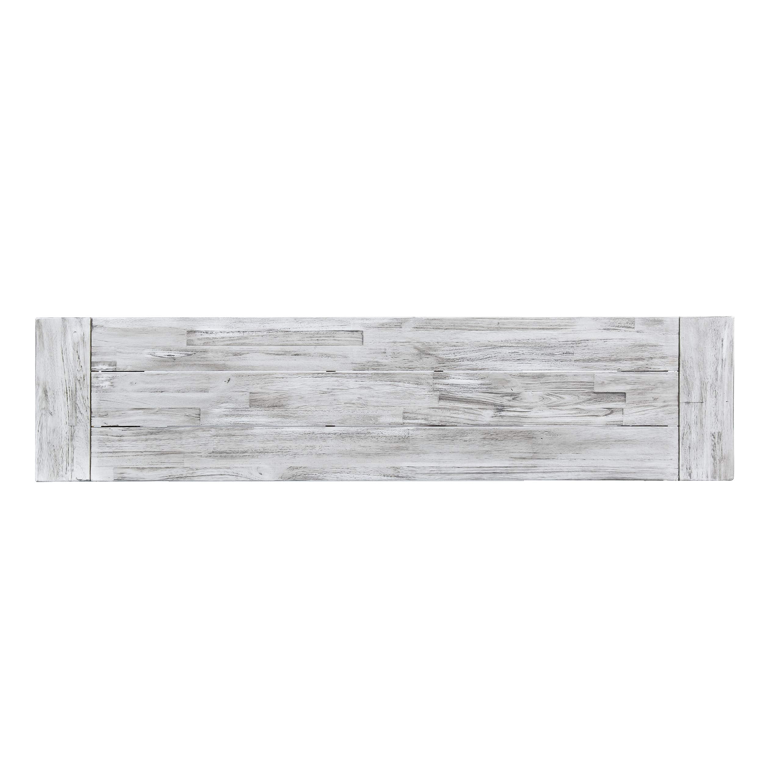 Jubilee Acacia Wood Dining Bench in Light Gray, Durable Outdoor Seating for Patio or Indoor Use