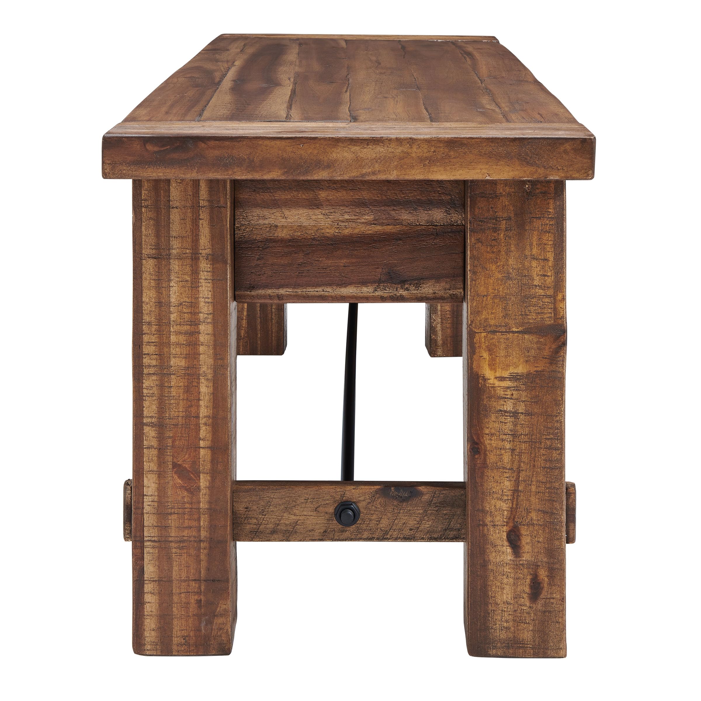 Durango 60" Rustic Farmhouse Wood Bench, Solid Wood Entryway Seating for Dining, Kitchen, Hallway