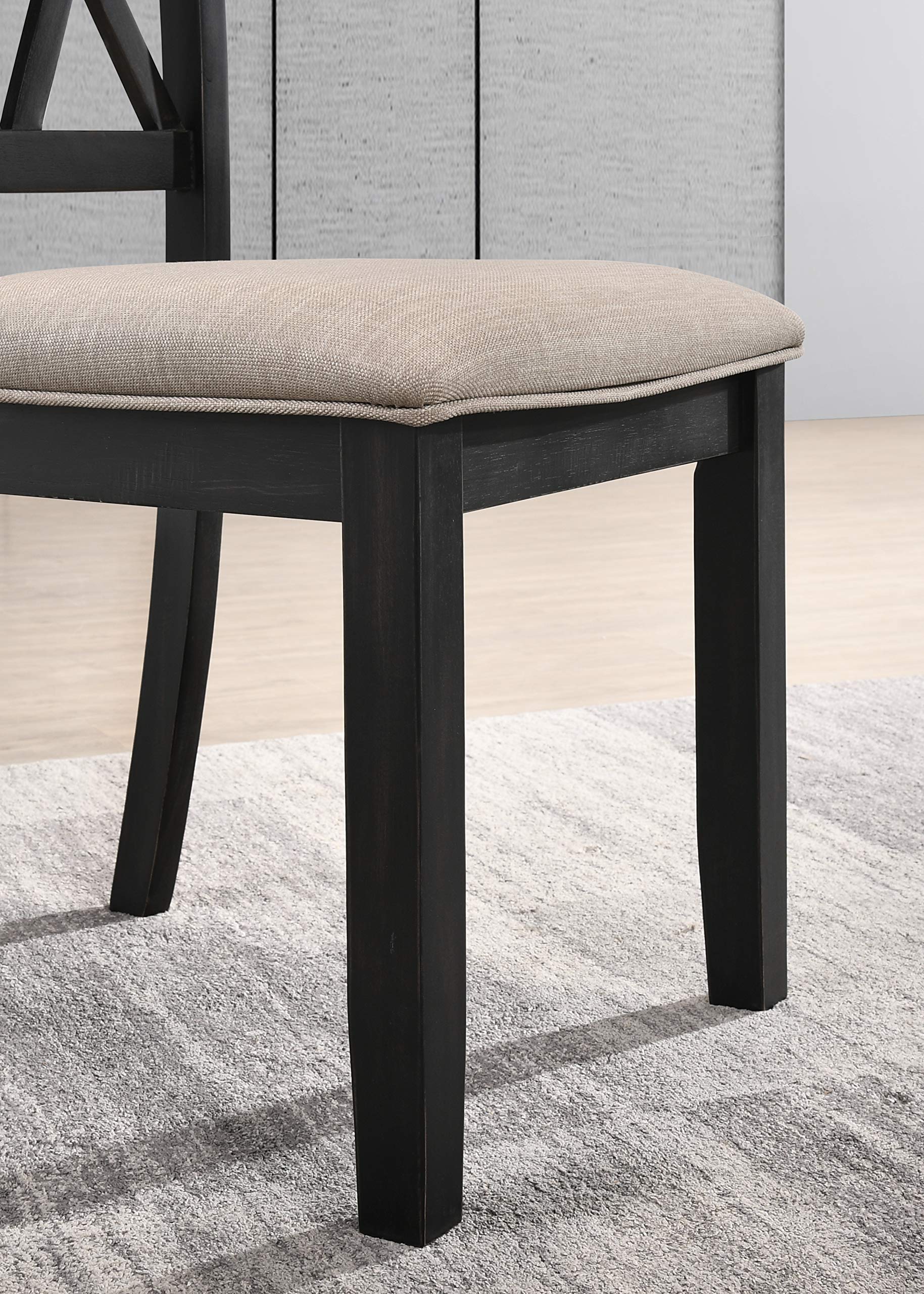 Set of 2 Windvale Fabric Dining Chairs, Upholstered Modern Black Chairs for Kitchen or Dining Room