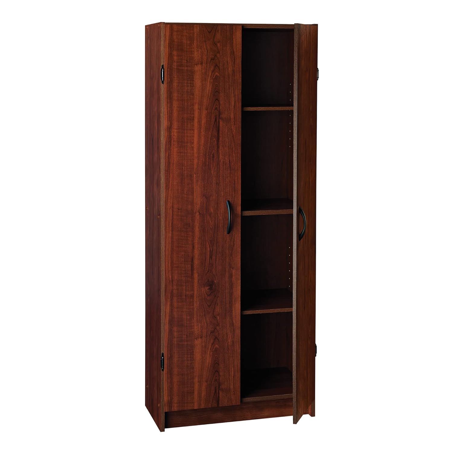 White Pantry Storage Cabinet – Freestanding Cupboard with 2 Doors & Adjustable Shelves for Kitchen, Laundry or Utility