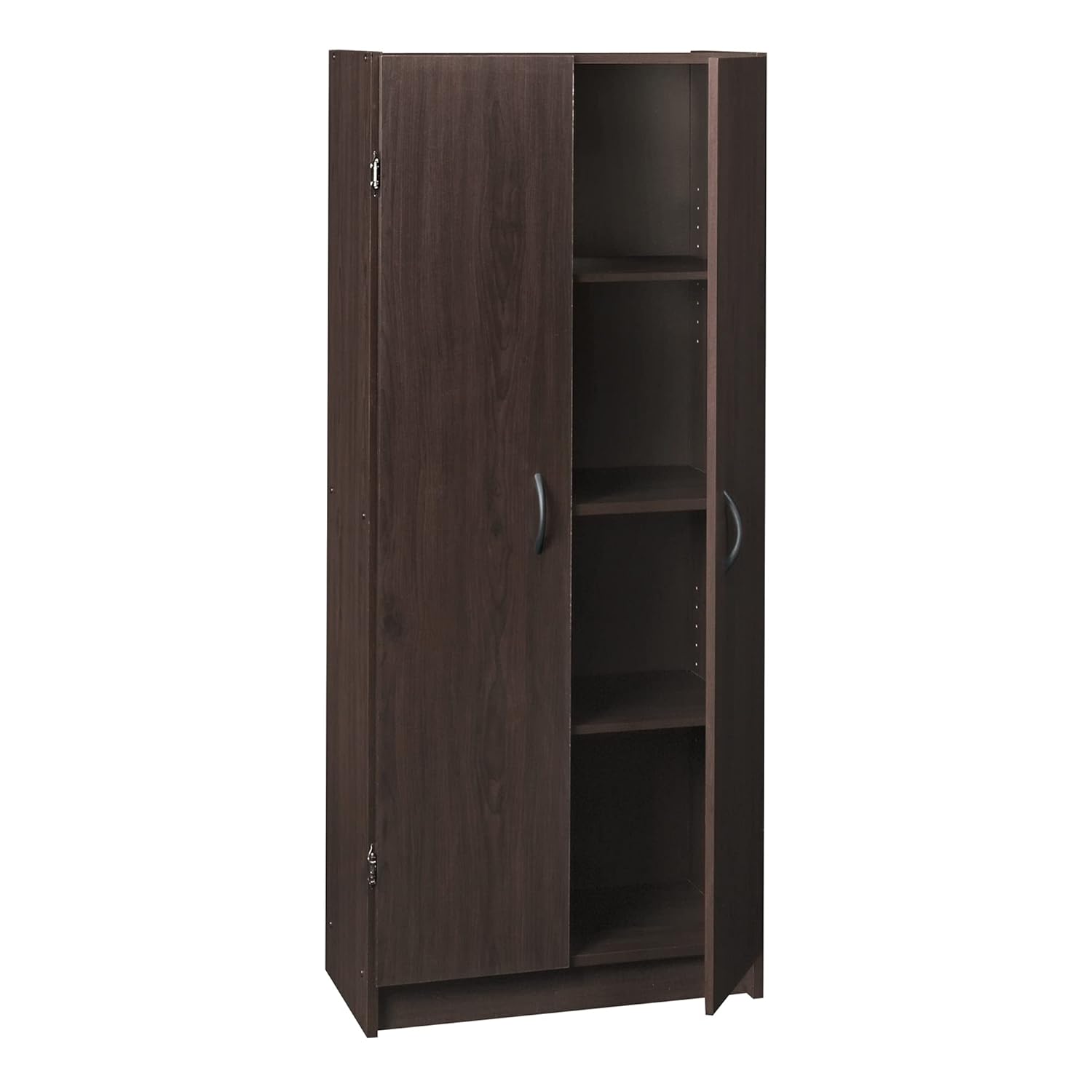 White Pantry Storage Cabinet – Freestanding Cupboard with 2 Doors & Adjustable Shelves for Kitchen, Laundry or Utility