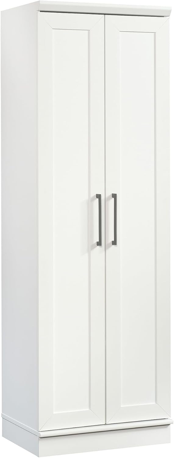 HomePlus Storage Cabinet – Freestanding Soft White Pantry Cabinet with Doors & Adjustable Shelves for Kitchen or Hall