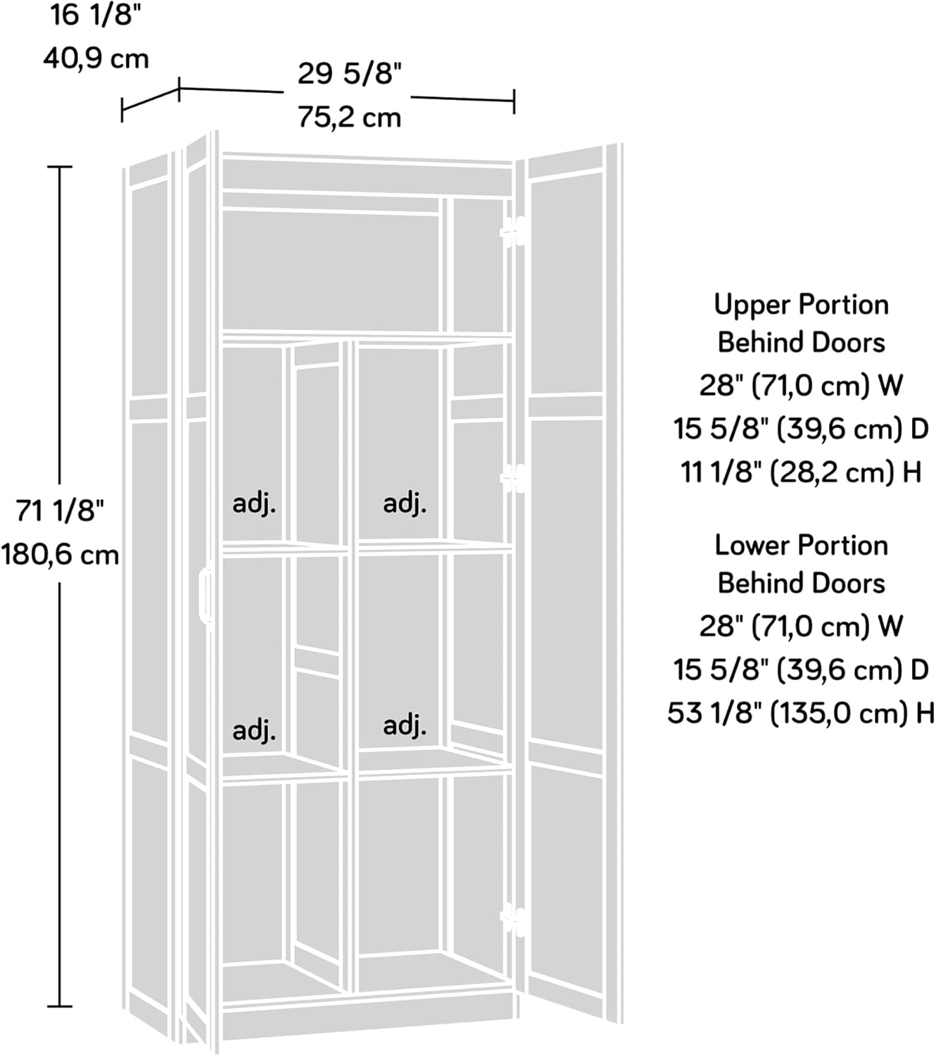 Freestanding Kitchen Pantry Cabinet with Adjustable Shelves, Modern White Cupboard Organizer