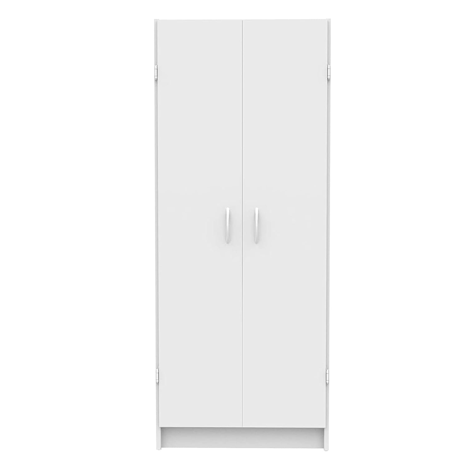 White Pantry Storage Cabinet – Freestanding Cupboard with 2 Doors & Adjustable Shelves for Kitchen, Laundry or Utility